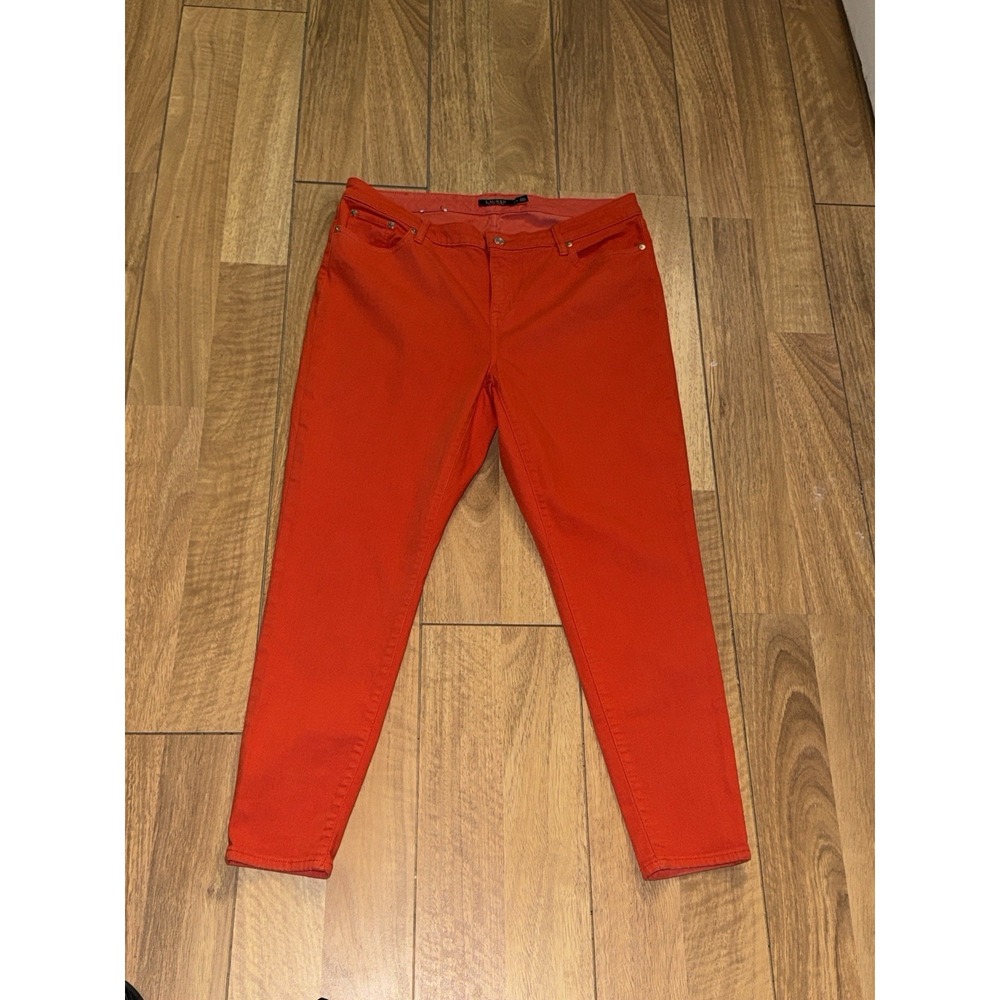 Women's Lauren By Ralph Lauren Premier Skinny Ankle Jeans‎ Orange Size 6W